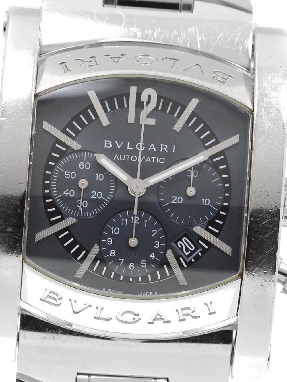 BVLGARI Assioma AA44SCH Chronograph Date Navy Dial Automatic Men's Watch